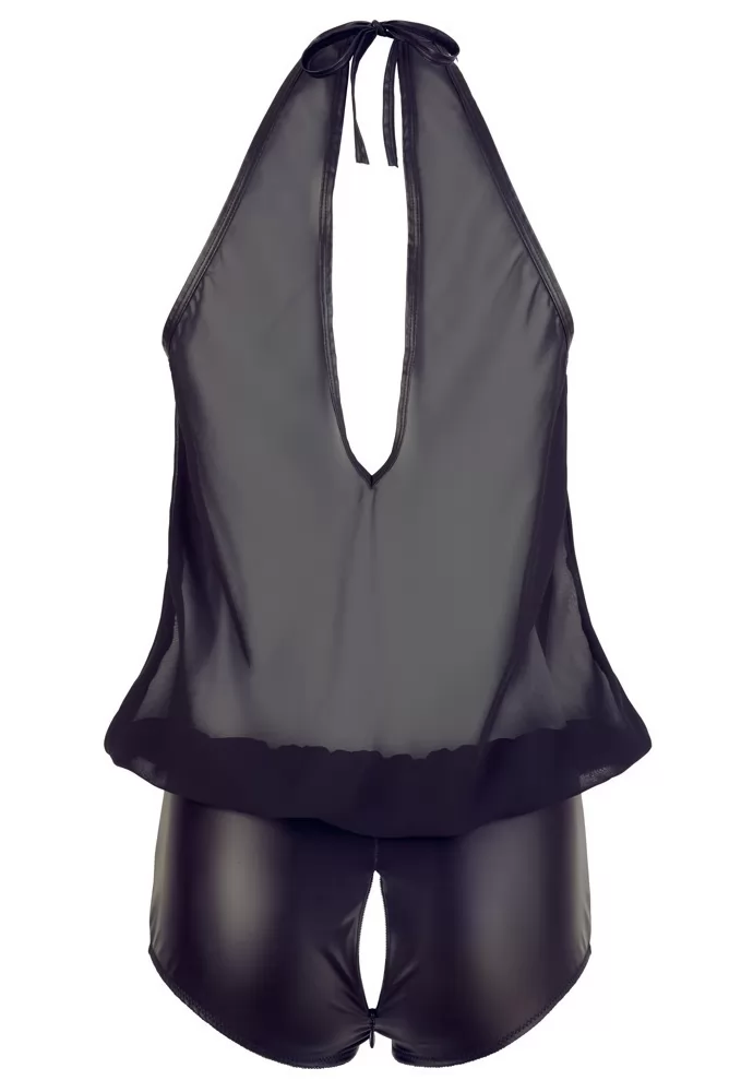 Body ouvert coupe shorty zippé noir